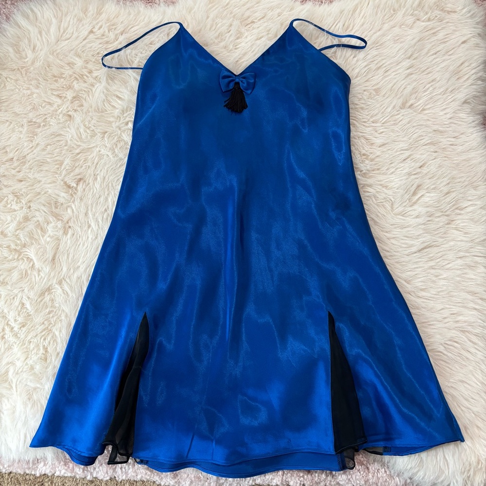 SOLD Victoria's Secret Royal Blue Satin Slip